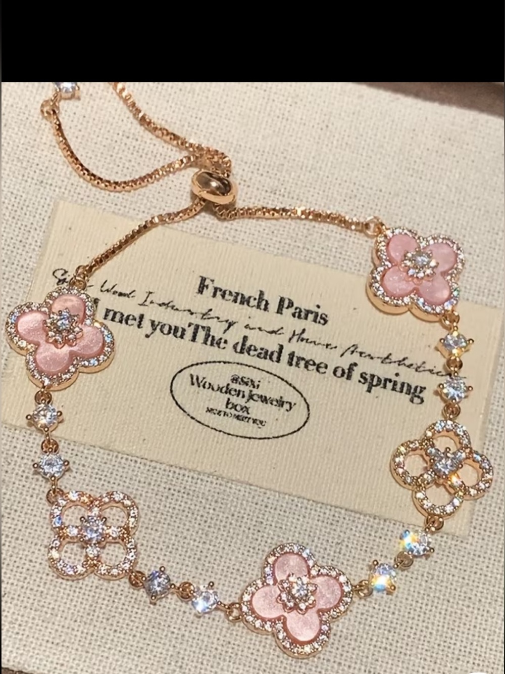 Affordable Fashion Finds Pink Rose Gold Floral Bracelet